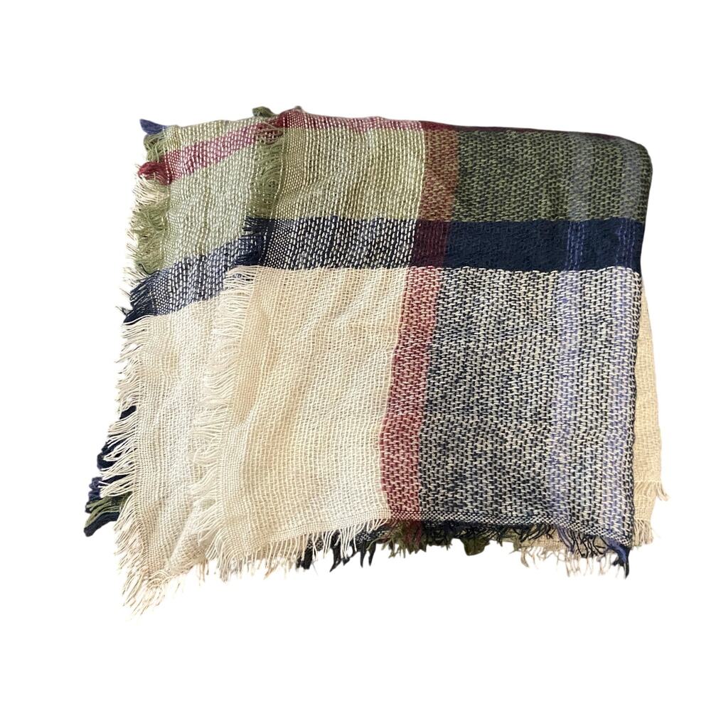 Altar'd State Women's Blue & Green Plaid Blanket Scarf